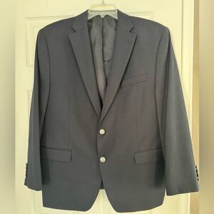 Michael Kors Navy Wool Blend Blazer Suit Jacket Metal Crest Buttons Men 44S